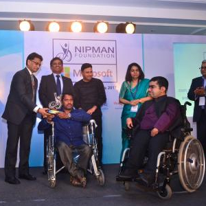 equal opportunity awards 2017 to Danish Mahajan  by nipman foundation microsoft 